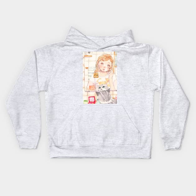 Make up time Kids Hoodie by MinranZhang